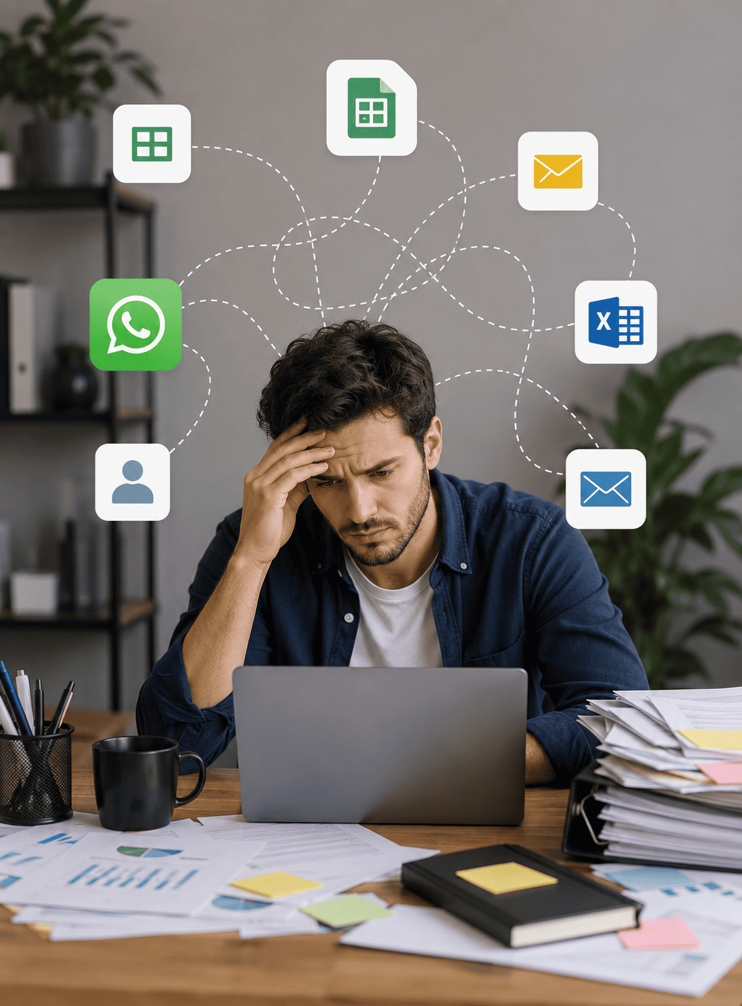 Procesos dispersos entre WhatsApp Excel y correos